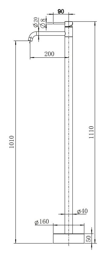 Μπαταρία Νιπτήρος Επιδαπέδια Karag Eternity H29034 Inox Σατινέ (ανοξείδωτο SS316) - 2