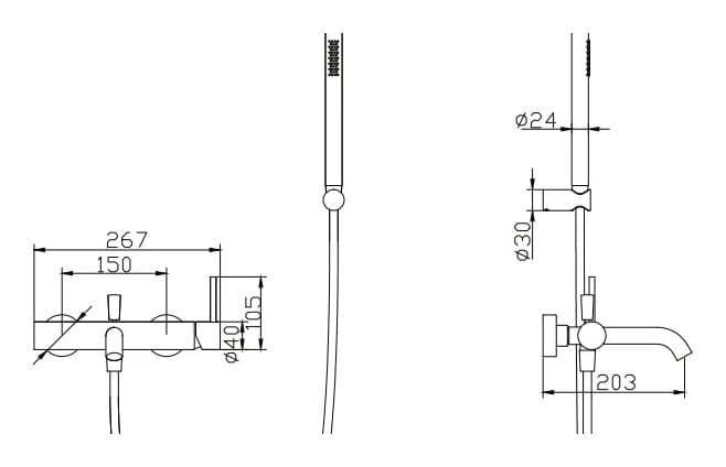Μπαταρία Λουτρού Karag Eternity H7022 Inox Σατινέ (ανοξείδωτο SS316) - 2