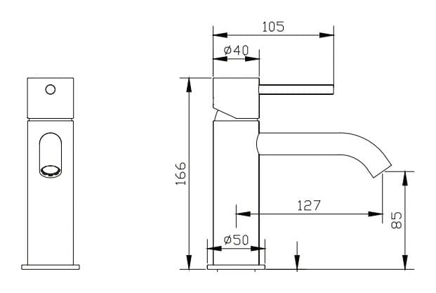 Μπαταρία Νιπτήρος Karag Eternity S2058 Inox Σατινέ (ανοξείδωτο SS316) - 2