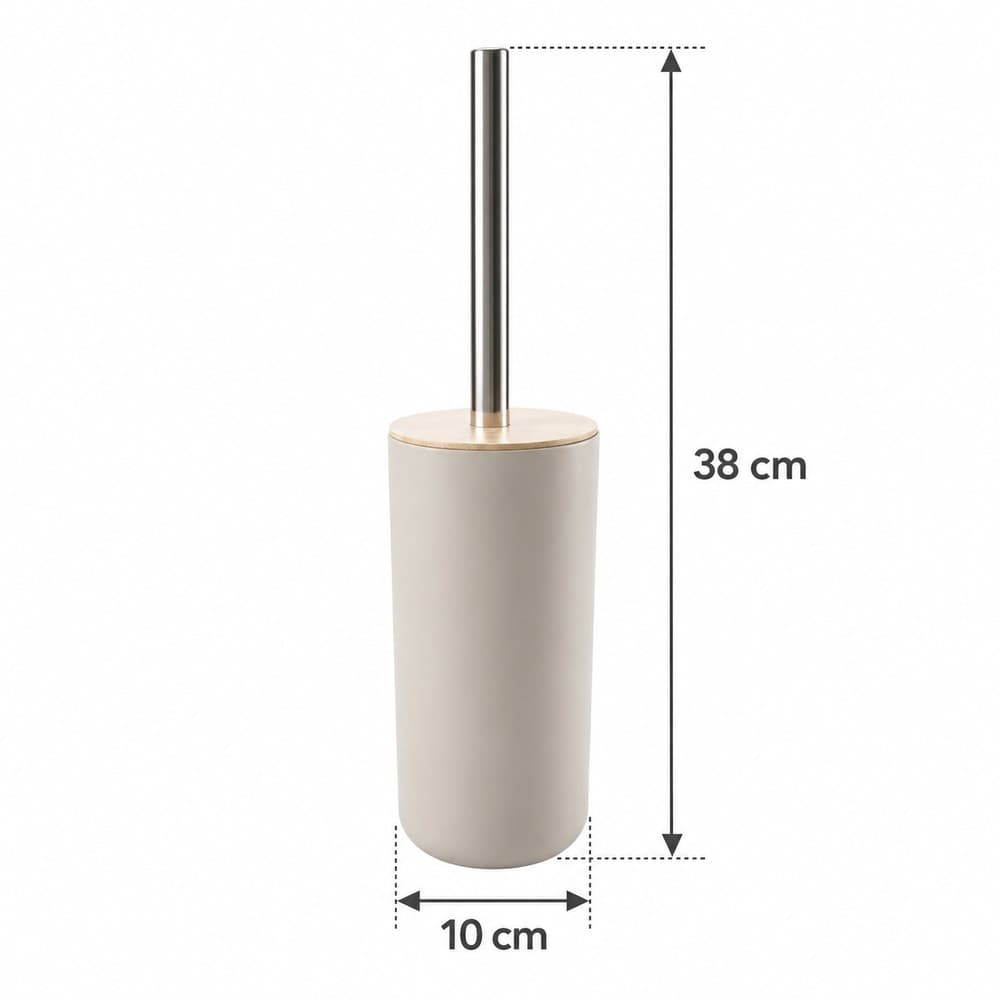 Σετ Χαρτοδοχείο MRShome DC-024009 3lt από PP Μπεζ με Μπαμπού Καπάκι και Πιγκάλ Φ19,5x27cm - 4