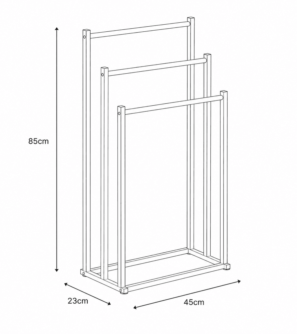 Καλόγερος 3 Θέσεων MRShome DF-0030000 Λευκό 45x23x85cm - 4