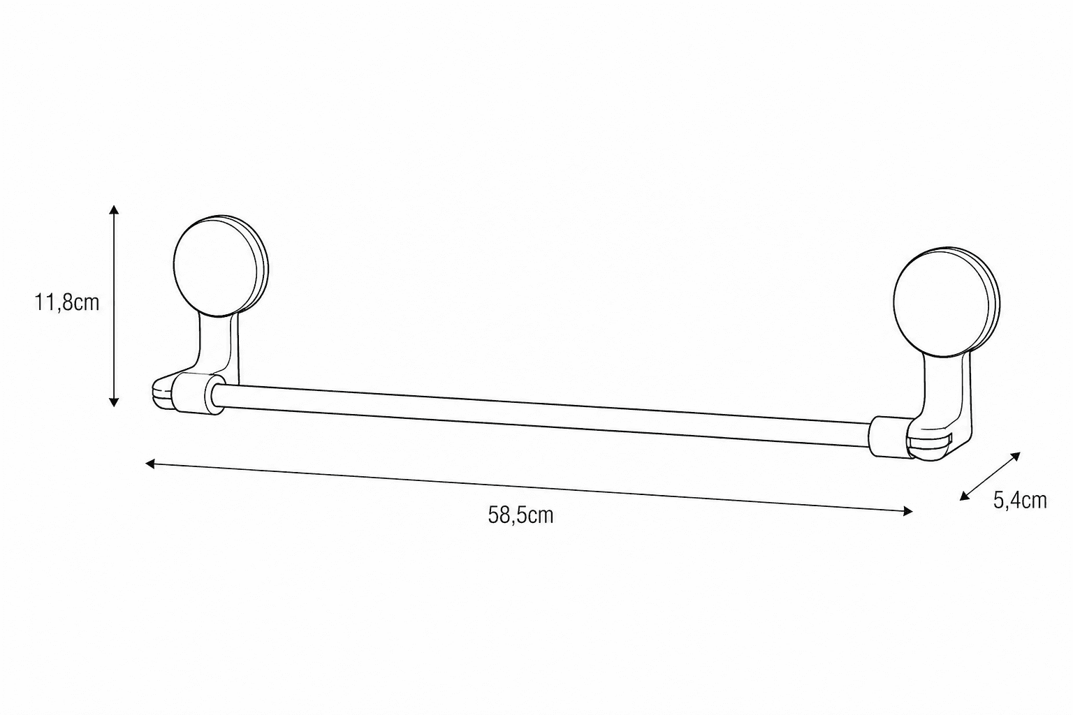 Πετσετοκρεμάστρα MRShome DF-0083000 Inox Σατινέ 58,5x5,4x11,8cm - 2
