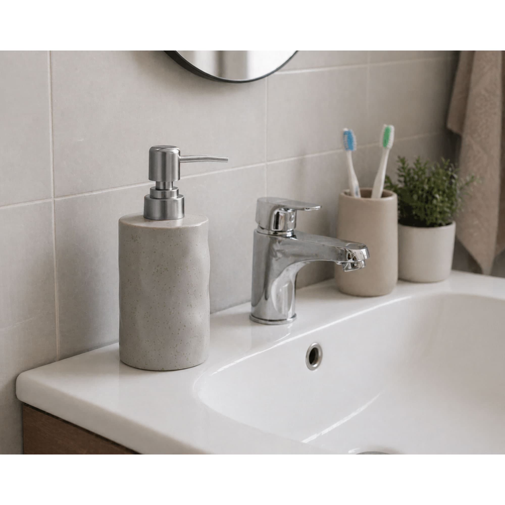 Ντισπένσερ Επικαθήμενο MRShome DF-0095002 Stoneware 300ml Cool Grey 5U 9x7,3x17,5cm - 2