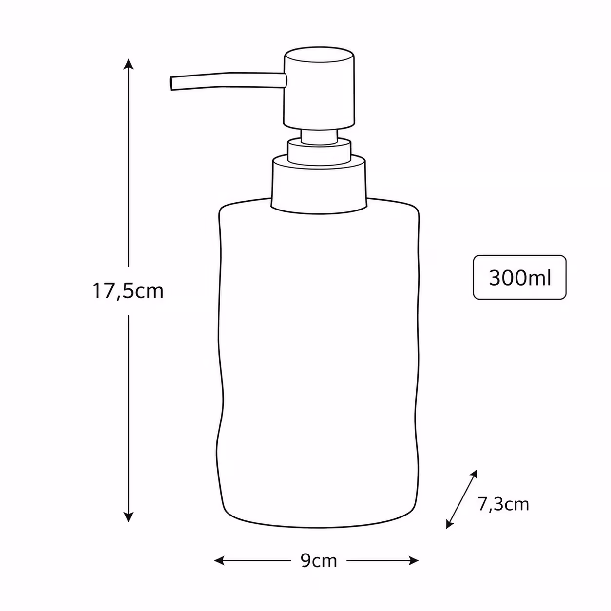 Ντισπένσερ Επικαθήμενο MRShome DF-0095002 Stoneware 300ml Cool Grey 5U 9x7,3x17,5cm - 5