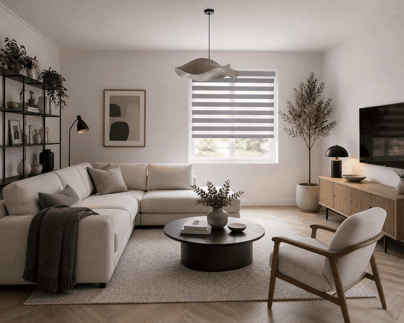 Ρολοκουρτίνα Διπλή Μέρα / Νύχτα MRShome DRD-GR080230 Γκρι 80x230cm - 4