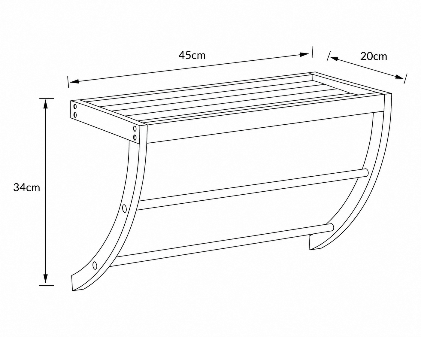 Πετσετοκρεμάστρα με Ράφι MRShome DS-1140000 Μπεζ 45x20x34cm - 4