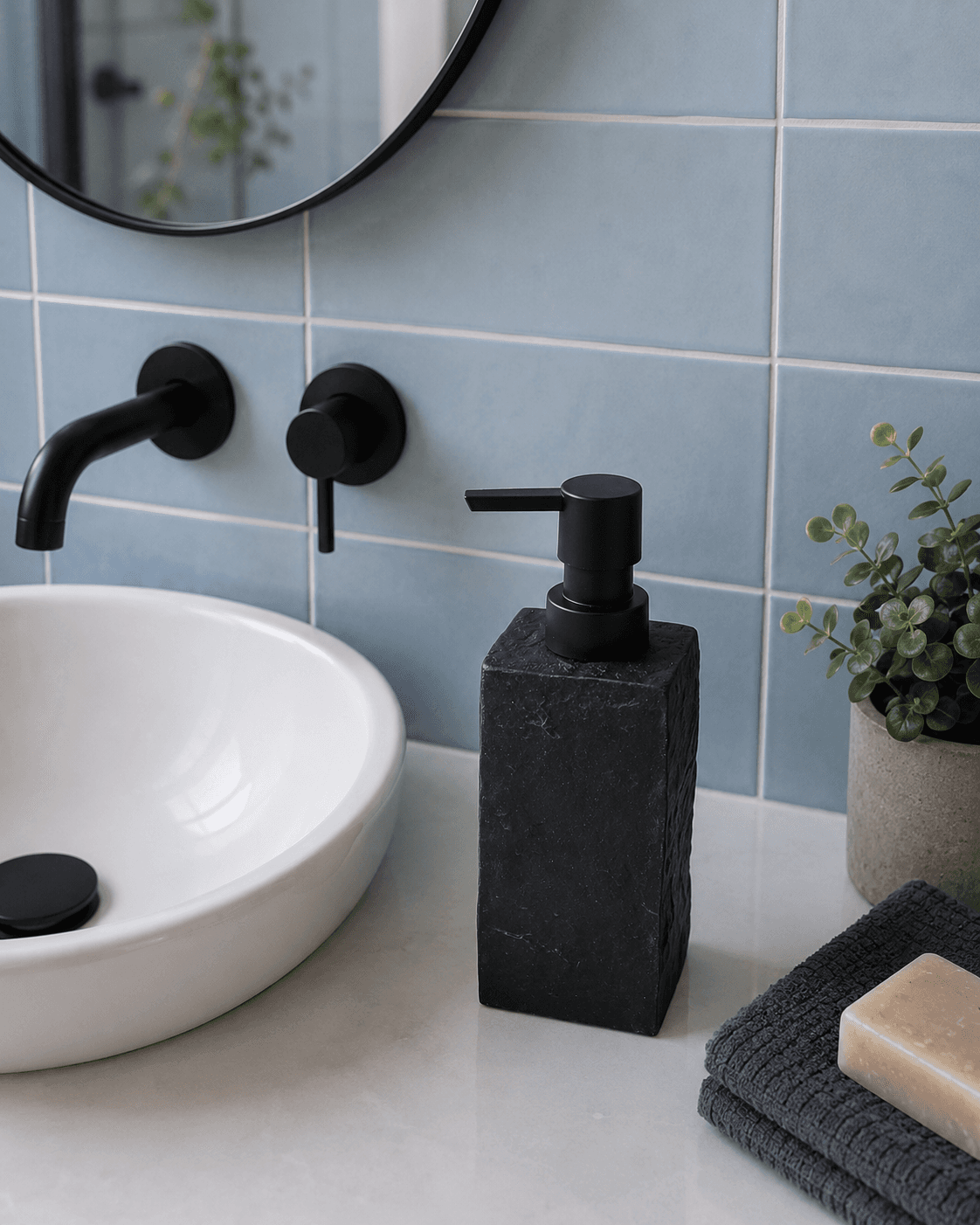 Ντισπένσερ Επικαθήμενο MRShome DS-8897L03 Polyresin Μαύρο Φ6x17cm - 2