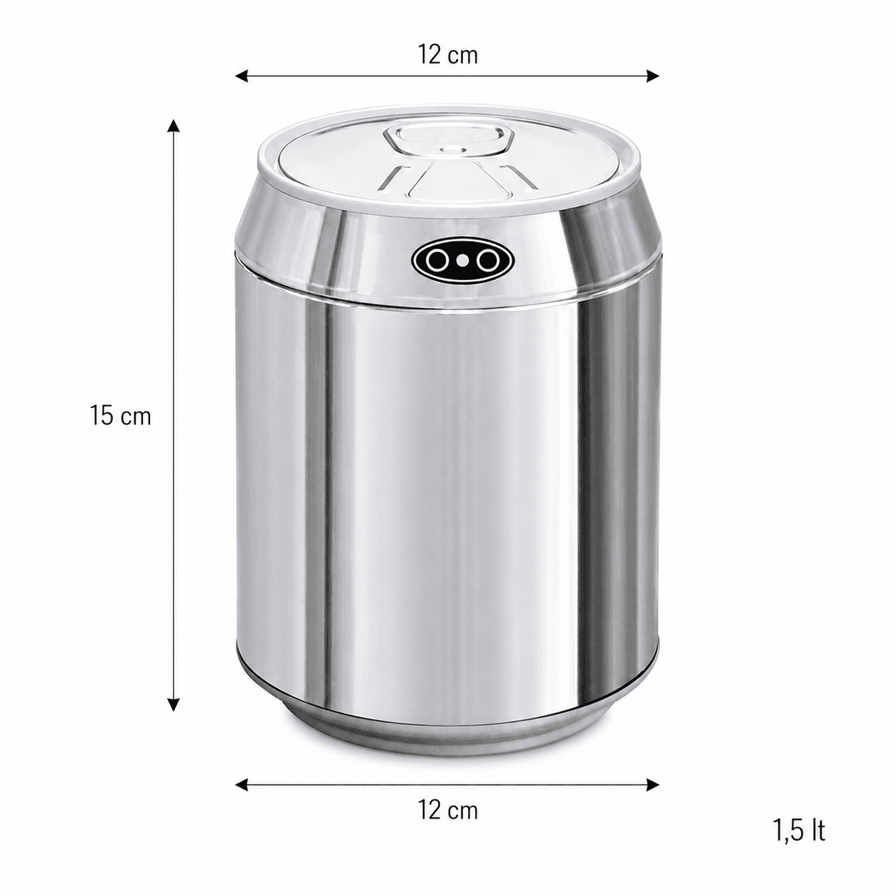 Αυτόματος Κάδος MRShome MRS4603003 με Φωτοκύτταρο 1.5lt Χρώμιο Φ12x15cm - 4