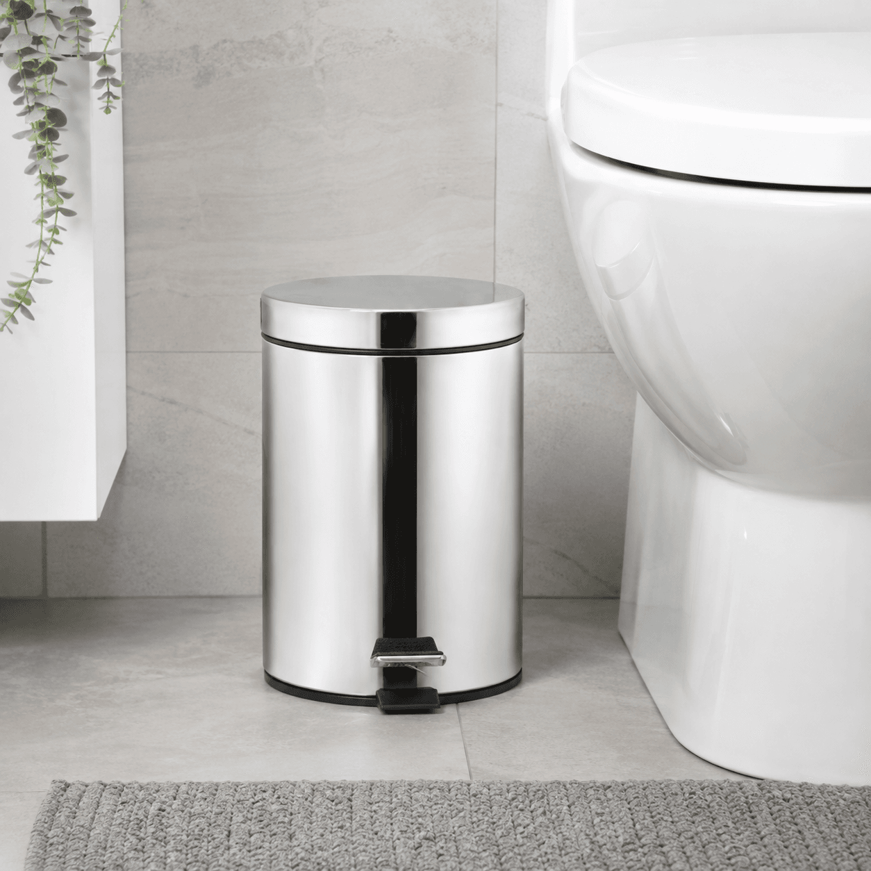 Χαρτοδοχείο MRShome MRS4603030 5lt Inox Φ20x27cm - 2