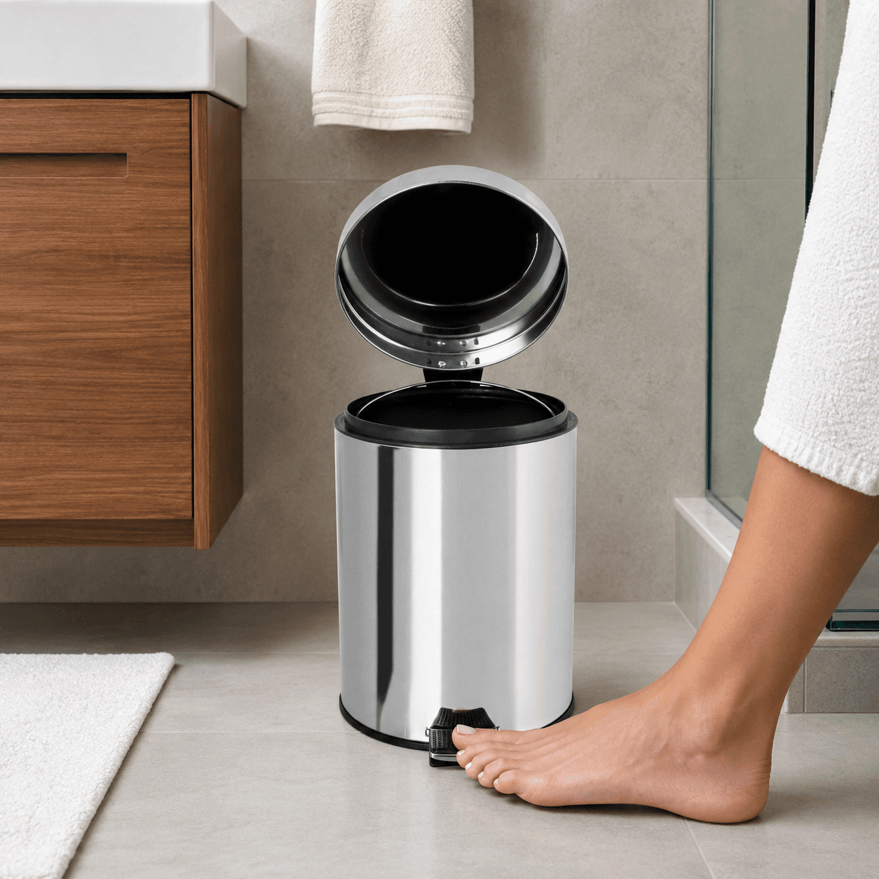 Χαρτοδοχείο MRShome MRS4603030 5lt Inox Φ20x27cm - 4