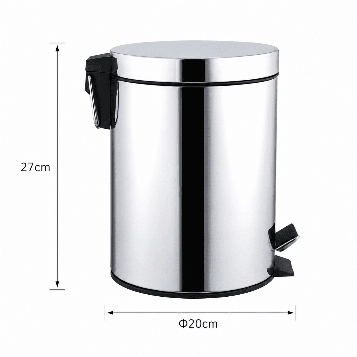 Χαρτοδοχείο MRShome MRS4603030 5lt Inox Φ20x27cm - 6