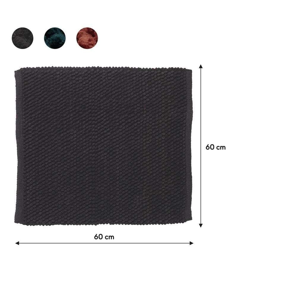 Πατάκι Μπάνιου Sealskin Delhi 800112 Σκούρο Γκρι 60x60cm - 6