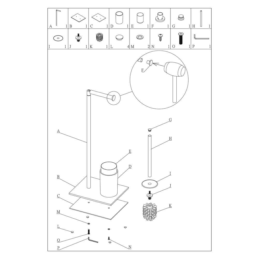 Χαρτοθήκη Επιδαπέδια & Πιγκάλ Sealskin Tube 3rd Version 800204 Χρώμιο 25x20x61cm - 9