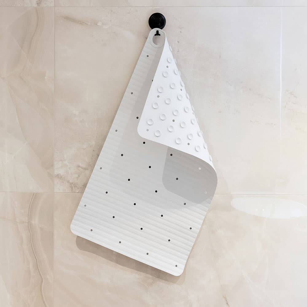 Αντιολισθητικό Πατάκι Μπάνιου Sealskin Ribb Hook 800623 Λευκό with Μαύρο 40x70cm - 8