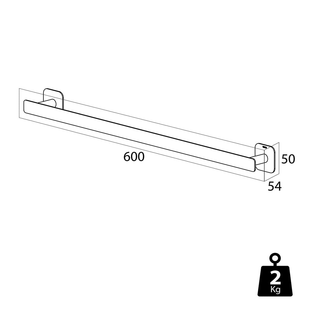 Πετσετοκρεμάστρα Tiger Colar 1313630346 Inox γυαλιστερό 60x5,4x5cm - 8