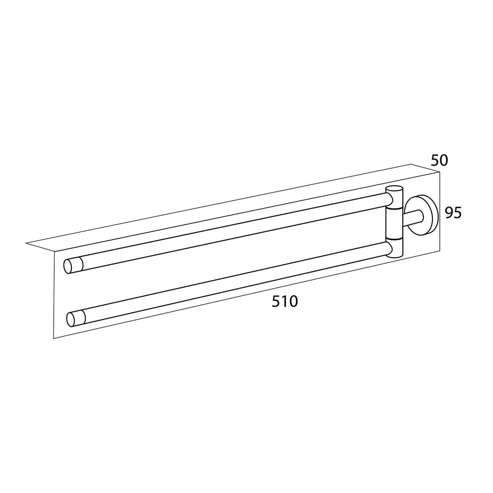 Πετσετοκρεμάστρα Διπλή Tiger Boston 308730746 Μαύρο 5x51x9,5cm - 6