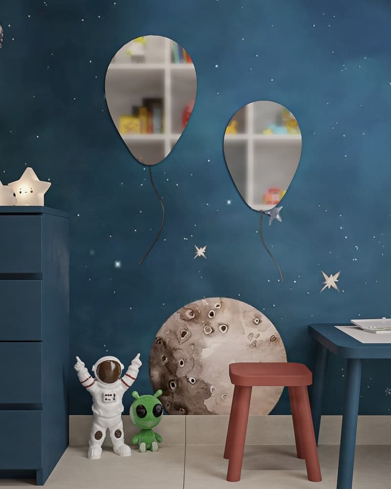 Παιδικός Καθρέπτης Project Mirrors Balloons Ματ Γραφίτης 32x45 + 27x38cm