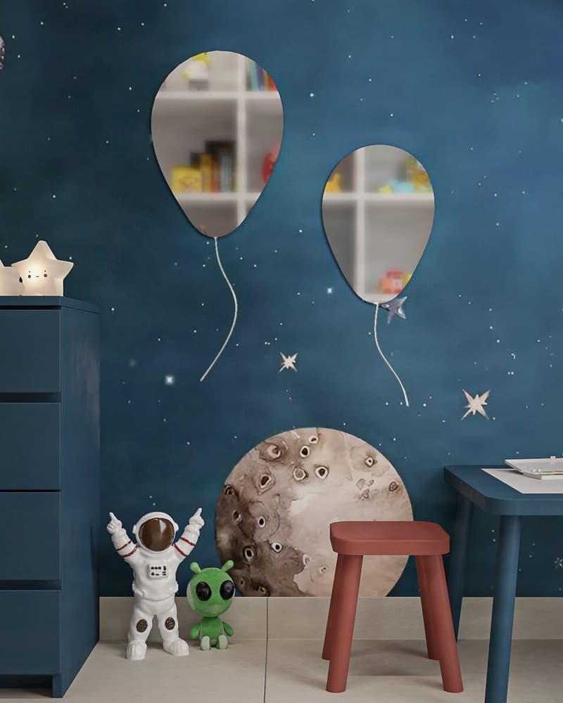 Παιδικός Καθρέπτης Project Mirrors Balloons Ματ Λευκό 32x45 + 27x38cm