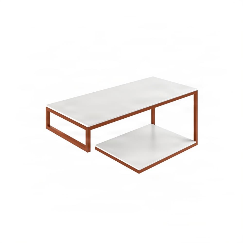 Βάση Νιπτήρα Project Mirrors Base A Ματ Χαλκός με Λευκό Πάγκο 100x43cm
