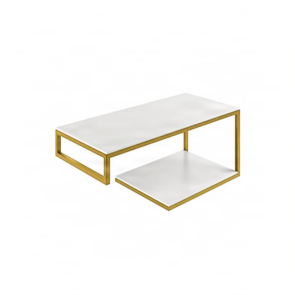 Βάση Νιπτήρα Project Mirrors Base A Ματ Χρυσό με Λευκό Πάγκο 100x43cm