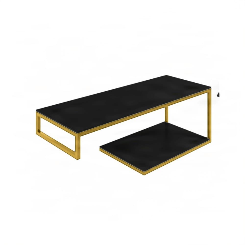 Βάση Νιπτήρα Project Mirrors Base A Ματ Χρυσό με Μαύρο Πάγκο 120x43cm