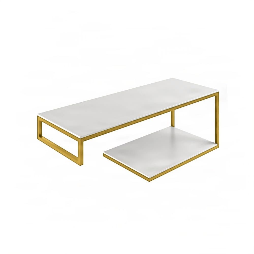 Βάση Νιπτήρα Project Mirrors Base A Ματ Χρυσό με Λευκό Πάγκο 120x43cm