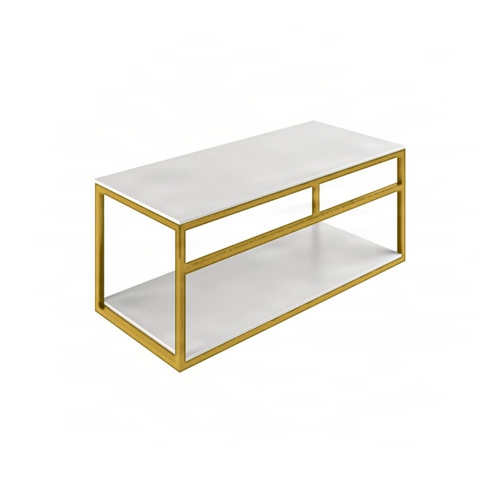 Βάση Νιπτήρα Project Mirrors Base B Ματ Χρυσό με Λευκό Πάγκο 100x43cm
