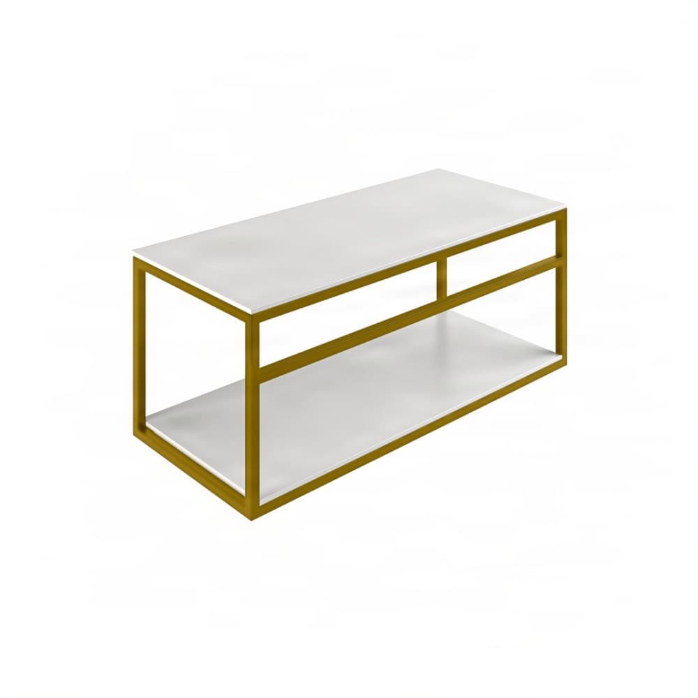 Βάση Νιπτήρα Project Mirrors Base B Ματ Χρυσό με Λευκό Πάγκο 100x43cm