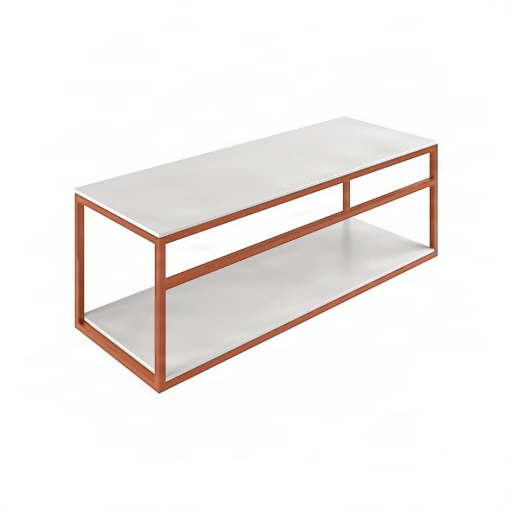 Βάση Νιπτήρα Project Mirrors Base B Ματ Χαλκός με Λευκό Πάγκο 120x43cm