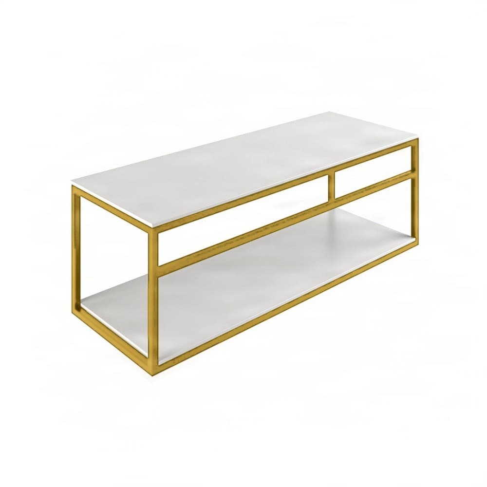 Βάση Νιπτήρα Project Mirrors Base B Ματ Χρυσό με Λευκό Πάγκο 120x43cm