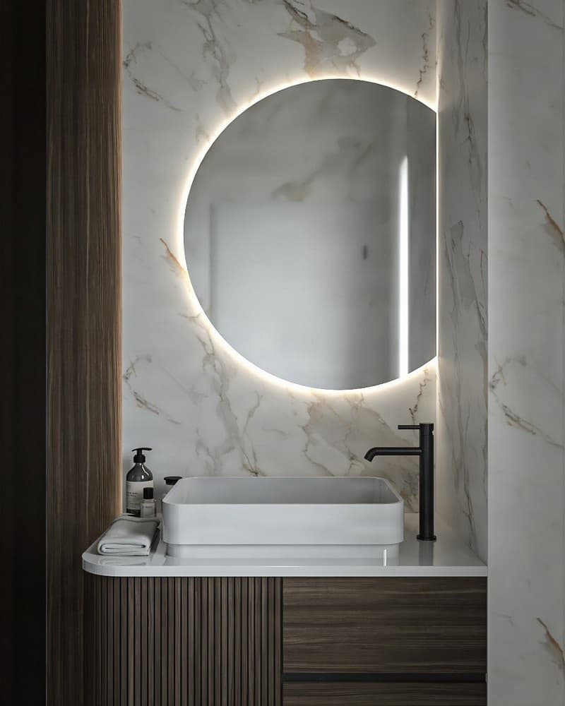 Καθρέπτης μπάνιου με Led Project Mirrors Cropped Φ100cm