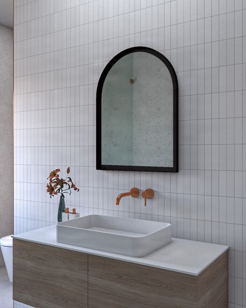 Καθρέπτης μπάνιου με Led Project Mirrors Iron Arch Ματ Μαύρο 60x80cm