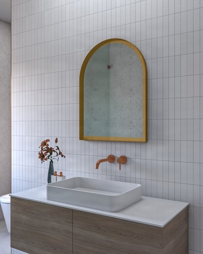 Καθρέπτης μπάνιου με Led Project Mirrors Iron Arch Ματ Μπρονζέ 60x80cm