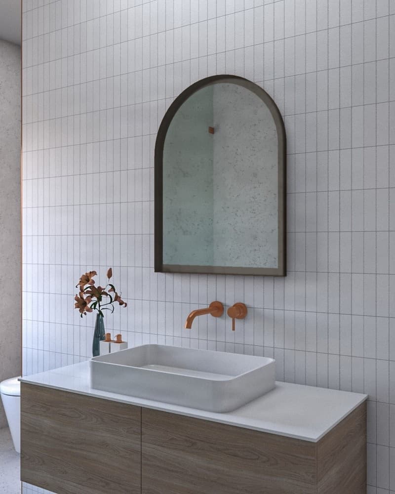 Καθρέπτης μπάνιου με Led Project Mirrors Iron Arch Γραφίτης 60x80cm