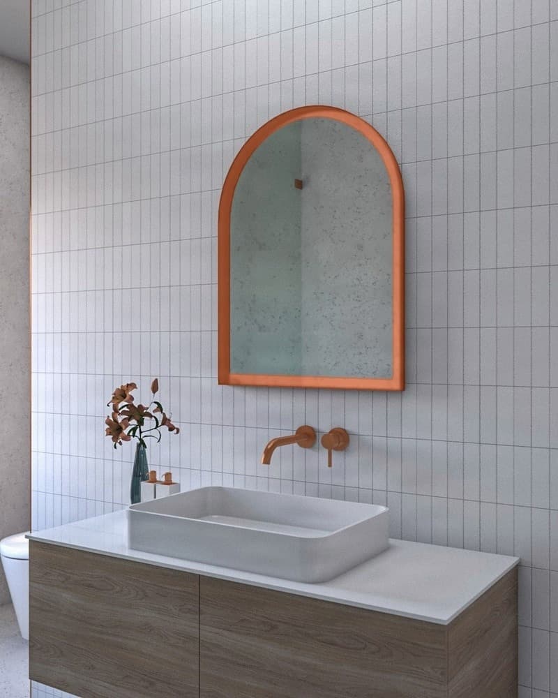 Καθρέπτης μπάνιου Project Mirrors Iron Arch Ματ Χαλκός 60x80cm