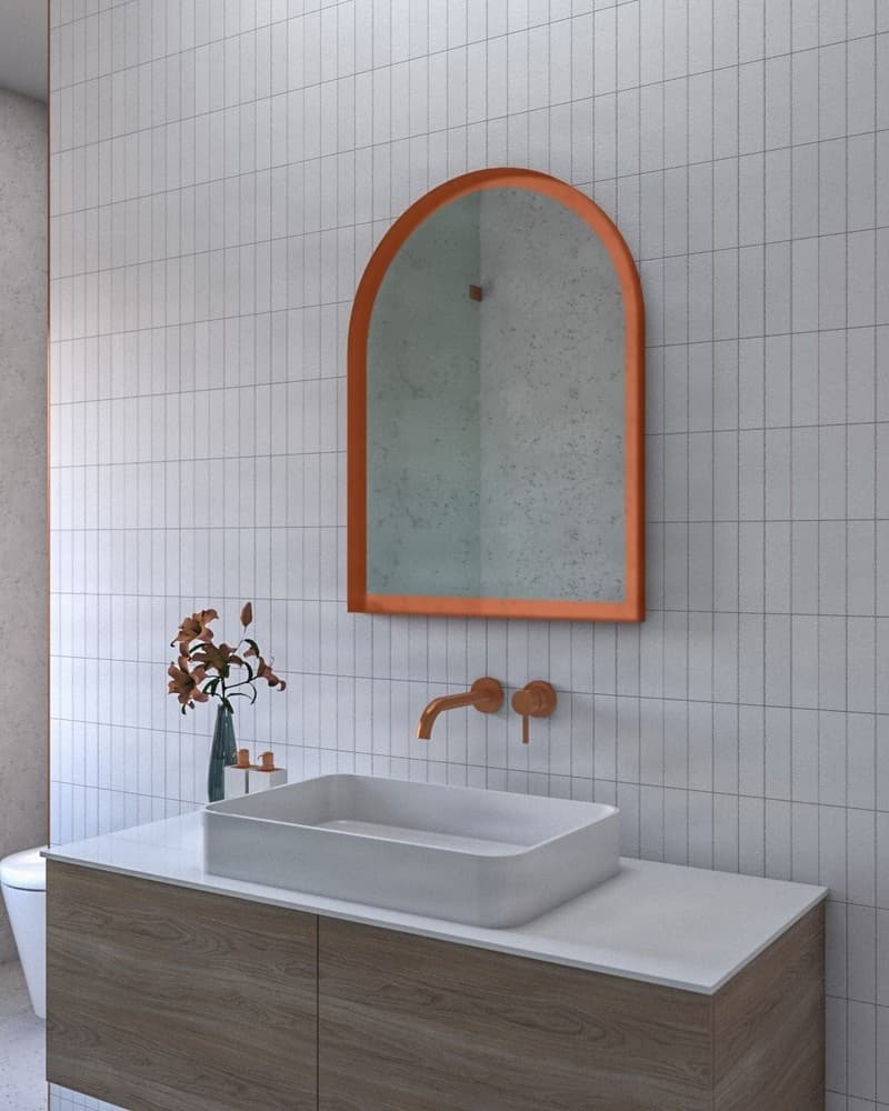 Καθρέπτης μπάνιου με Led Project Mirrors Iron Arch Χαλκός 60x80cm