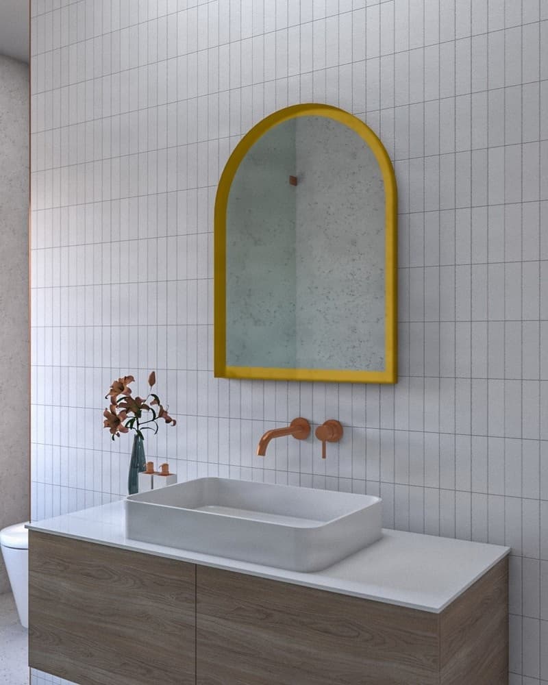 Καθρέπτης μπάνιου με Led Project Mirrors Iron Arch Ματ Χρυσό 60x80cm