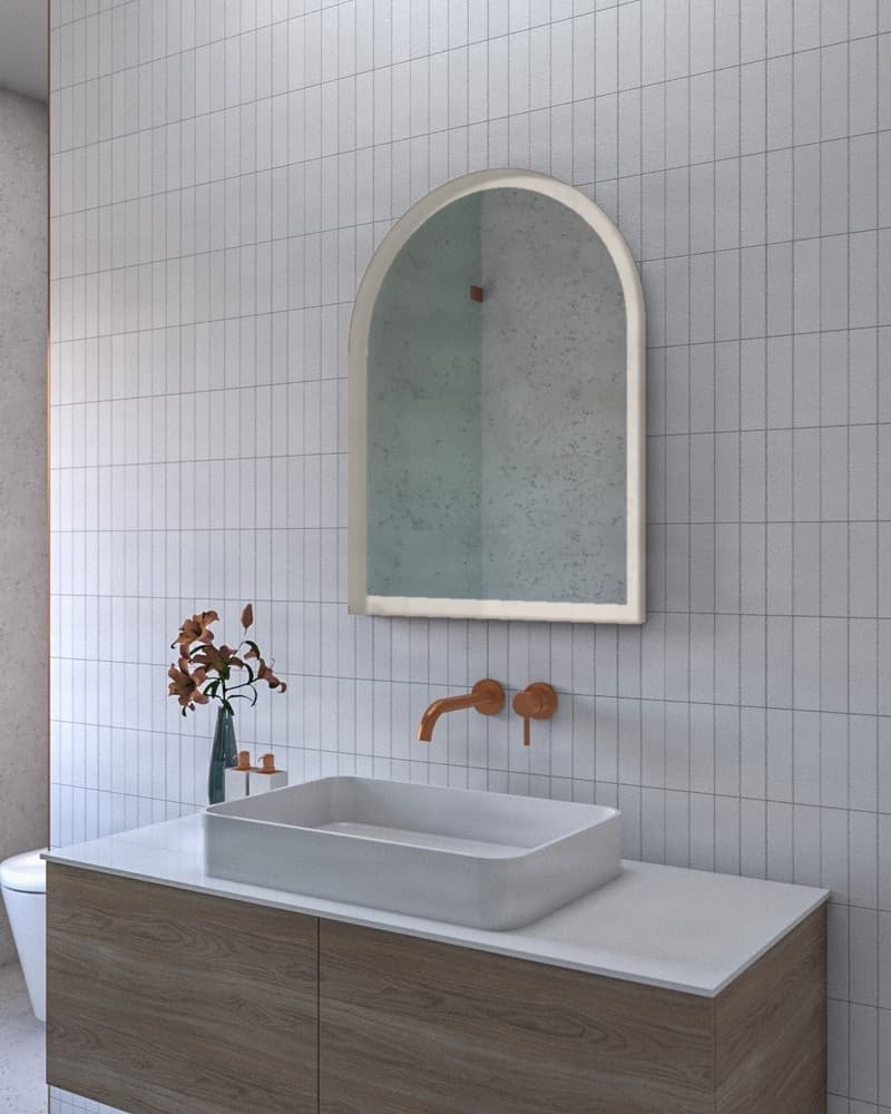 Καθρέπτης μπάνιου με Led Project Mirrors Iron Arch Ματ Γκρι 60x80cm