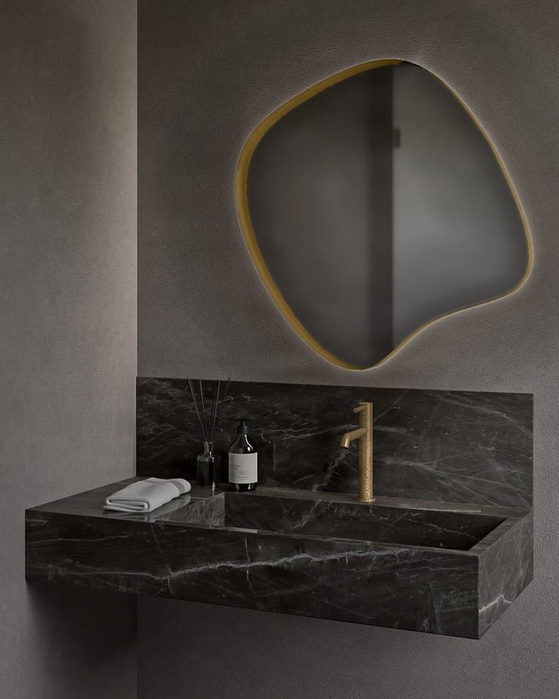 Καθρέπτης μπάνιου Project Mirrors Iron Assymetrical Ματ Μπρονζέ 70x70cm