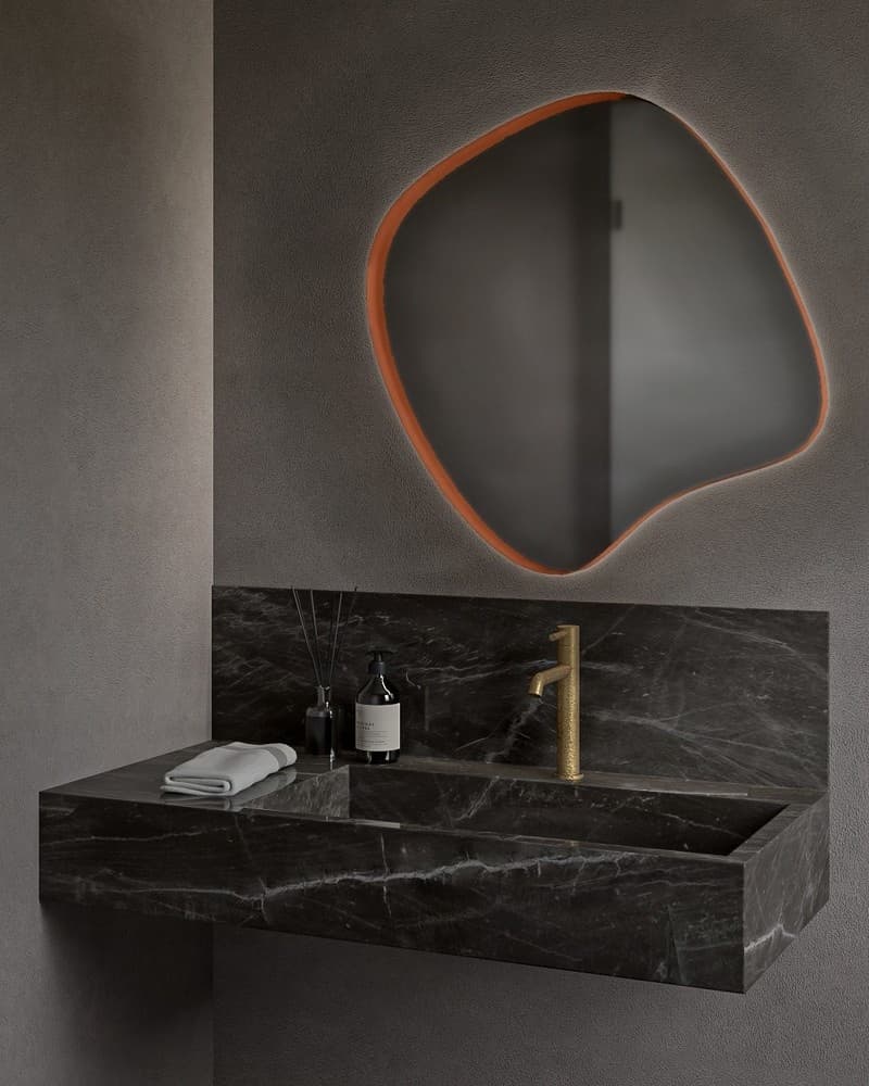 Καθρέπτης μπάνιου Project Mirrors Iron Assymetrical Χαλκός 70x70cm