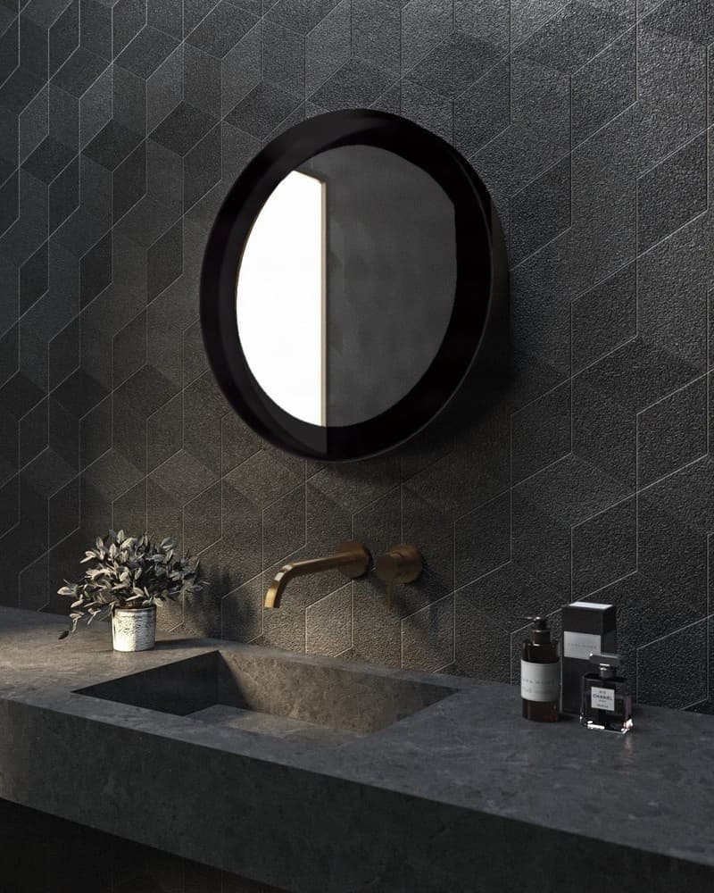 Καθρέπτης μπάνιου Project Mirrors Iron Circle Ματ Μαύρο Φ100cm