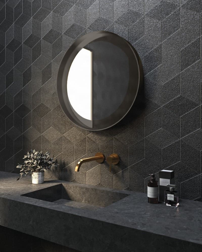 Καθρέπτης μπάνιου με Led Project Mirrors Iron Circle Γραφίτης Φ100cm