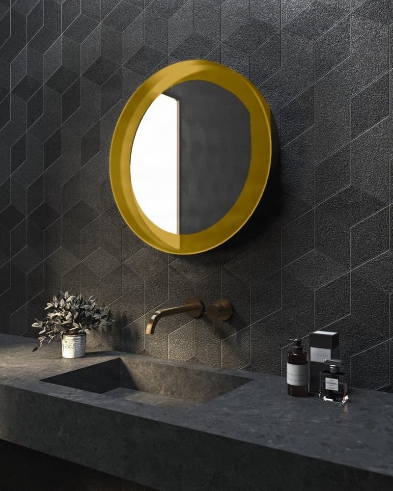 Καθρέπτης μπάνιου Project Mirrors Iron Circle Ματ Χρυσό Φ100cm