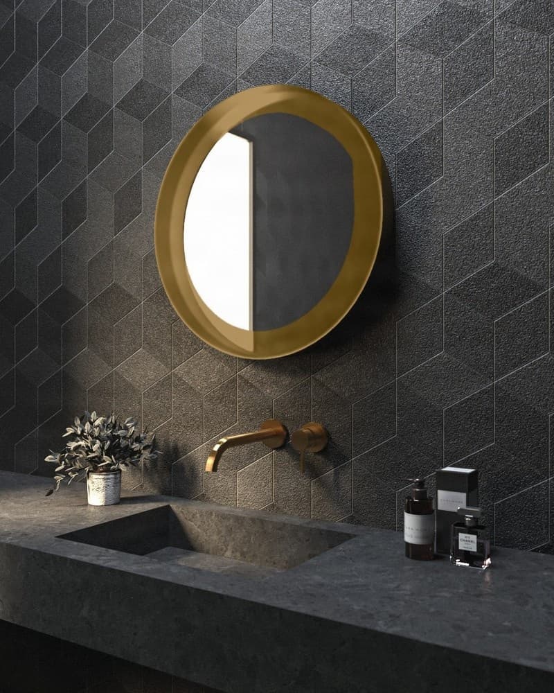 Καθρέπτης μπάνιου με Led Project Mirrors Iron Circle Ματ Μπρονζέ Φ60cm
