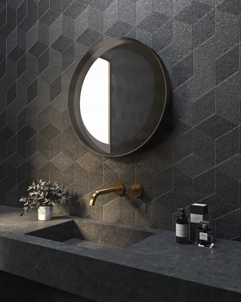 Καθρέπτης μπάνιου με Led Project Mirrors Iron Circle Γραφίτης Φ60cm