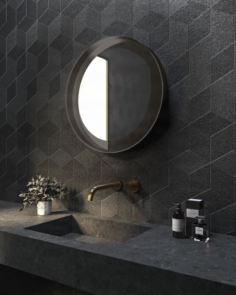 Καθρέπτης μπάνιου Project Mirrors Iron Circle Γραφίτης Φ60cm