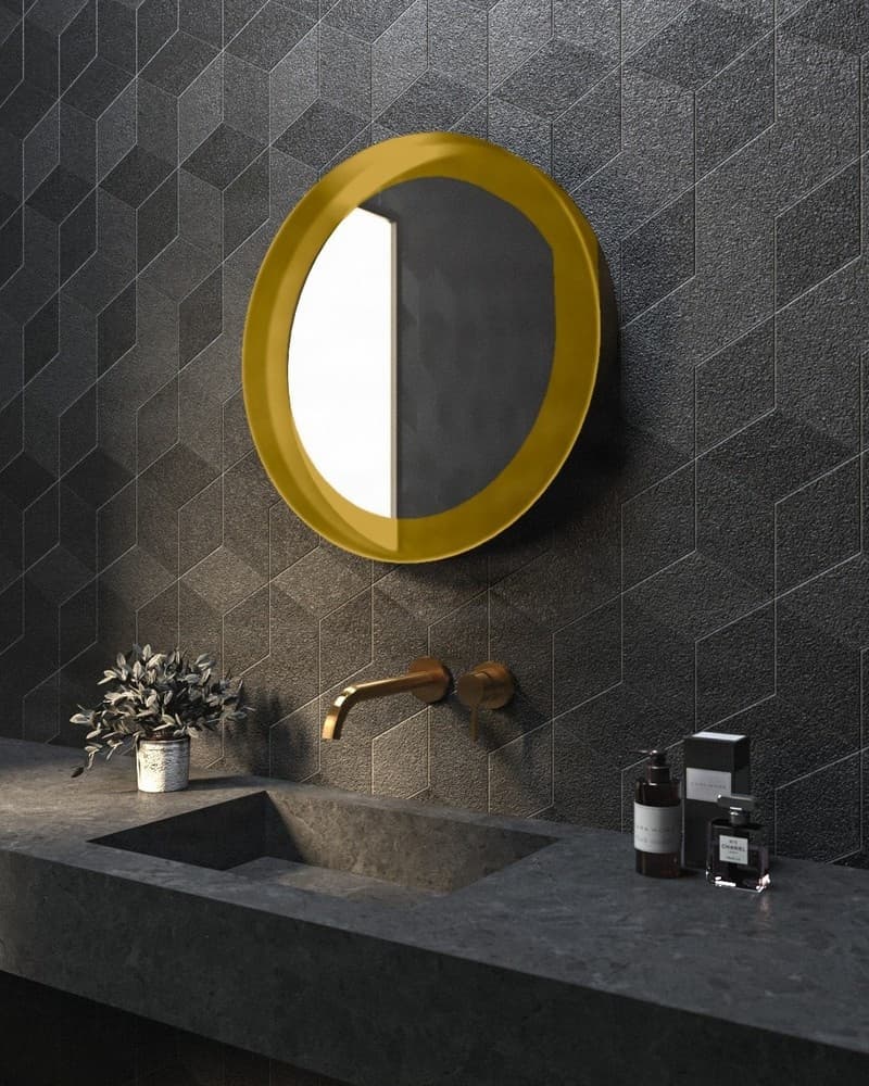 Καθρέπτης μπάνιου με Led Project Mirrors Iron Circle Ματ Χρυσό Φ60cm
