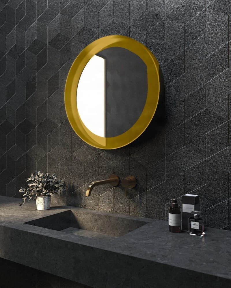 Καθρέπτης μπάνιου Project Mirrors Iron Circle Ματ Χρυσό Φ60cm