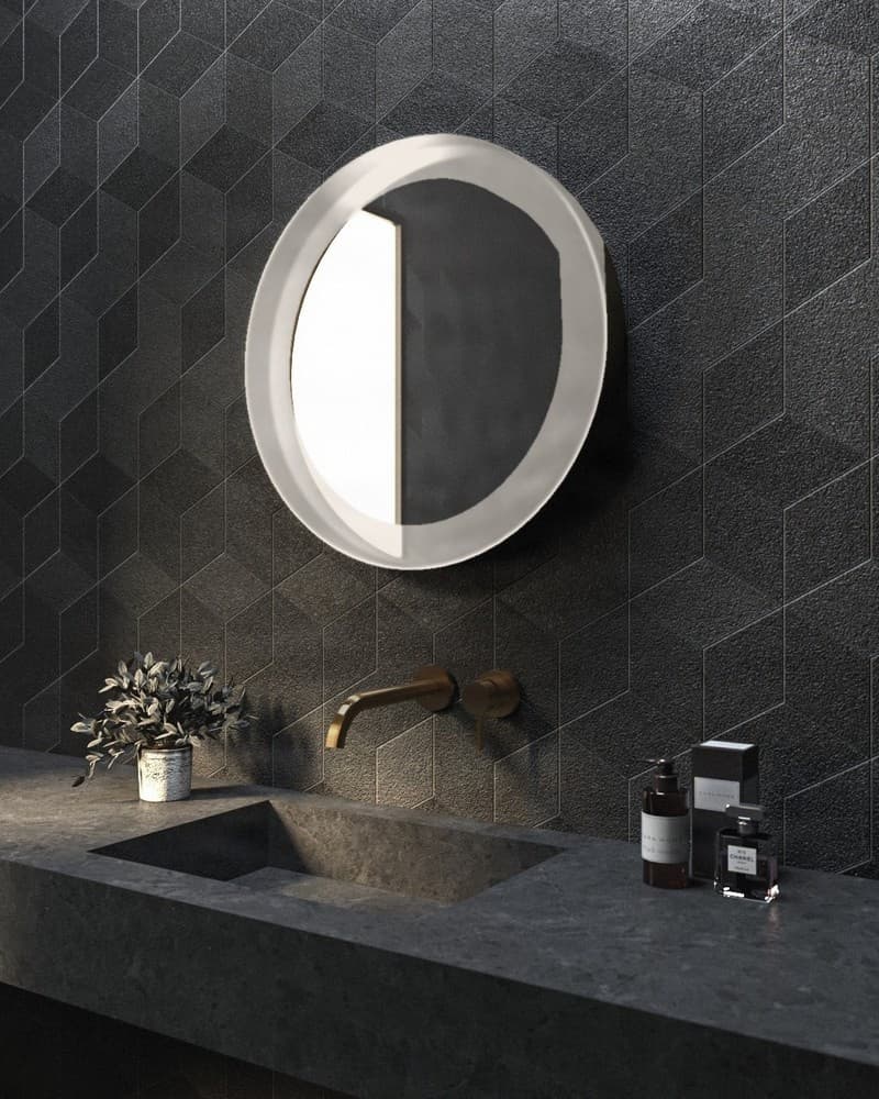 Καθρέπτης μπάνιου Project Mirrors Iron Circle Ματ Γκρι Φ60cm