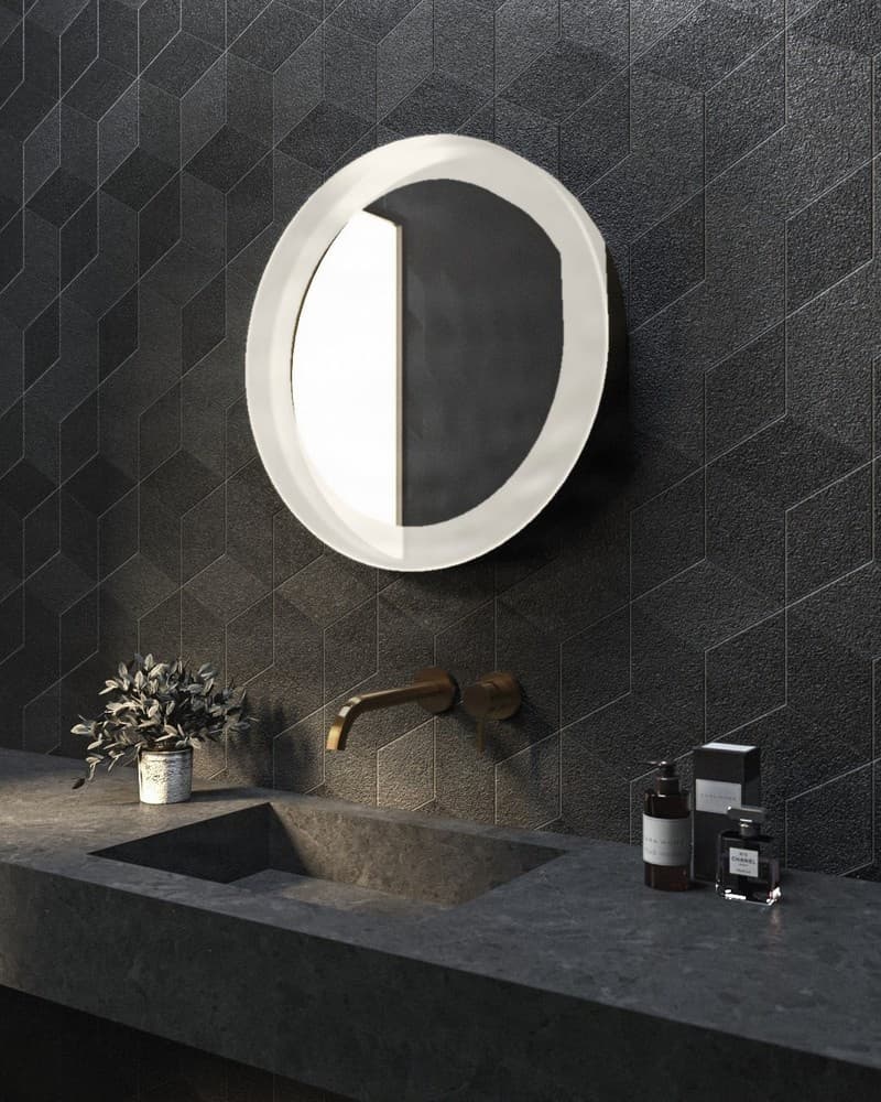 Καθρέπτης μπάνιου Project Mirrors Iron Circle Ματ Λευκό Φ60cm